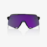 “100% S3 cycling sunglasses with HiPER polarized lavender mirror lens – polished black performance eyewear”