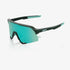 “100% S3 cycling sunglasses with HiPER Mint mirror lens – Soft Tact Juniper performance eyewear”