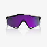 “100% Speedcraft polarized cycling sunglasses with HiPER lavender mirror lens – polished black frame”