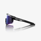 “100% Speedcraft polarized cycling sunglasses with HiPER lavender mirror lens – polished black frame”