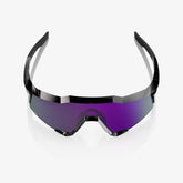 “100% Speedcraft polarized cycling sunglasses with HiPER lavender mirror lens – polished black frame”