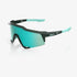 “100% Speedcraft cycling sunglasses with HiPER Mint mirror lens – Soft Tact Juniper performance eyewear”