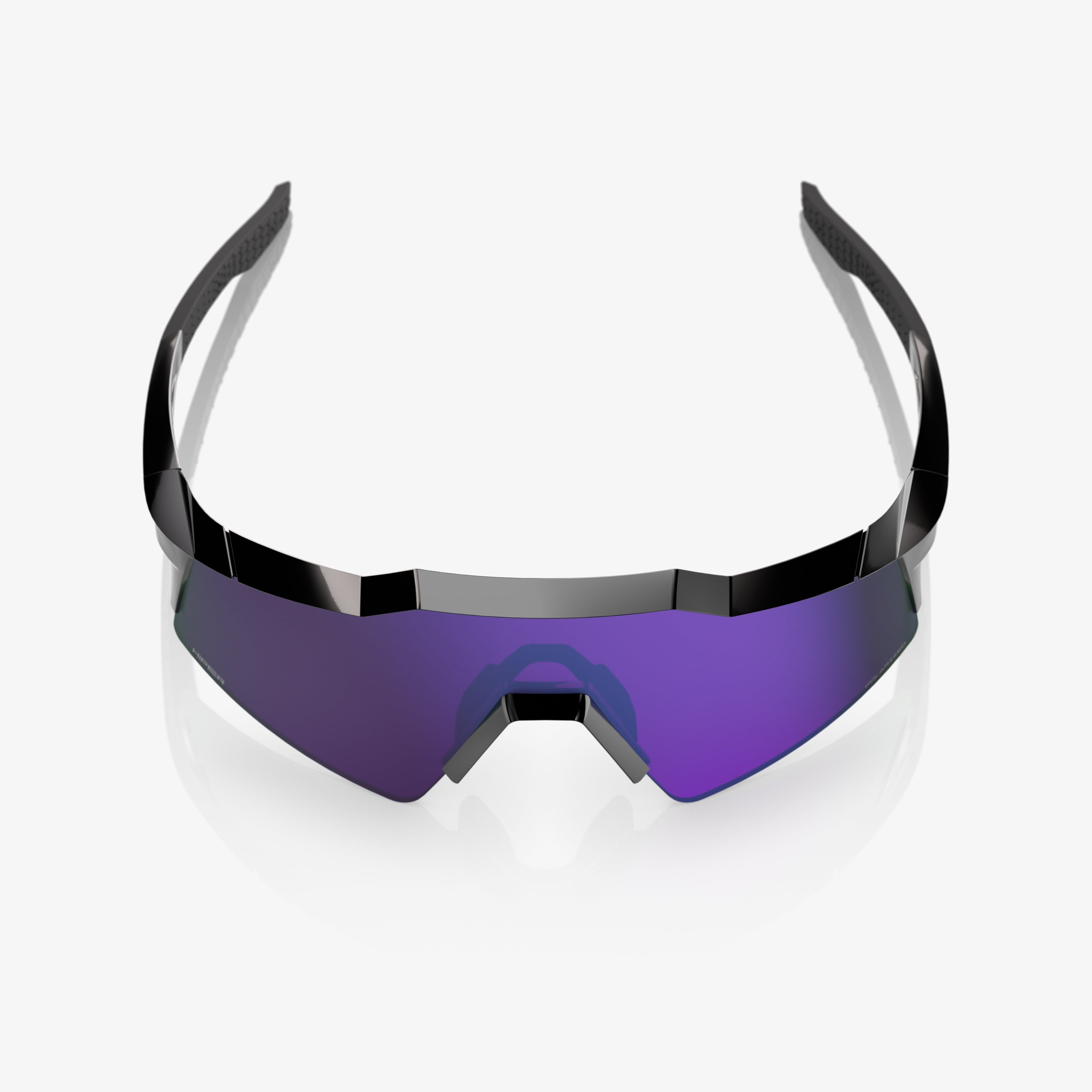 “100% Speedcraft SL polarized cycling sunglasses with HiPER lavender mirror lens – polished black frame”