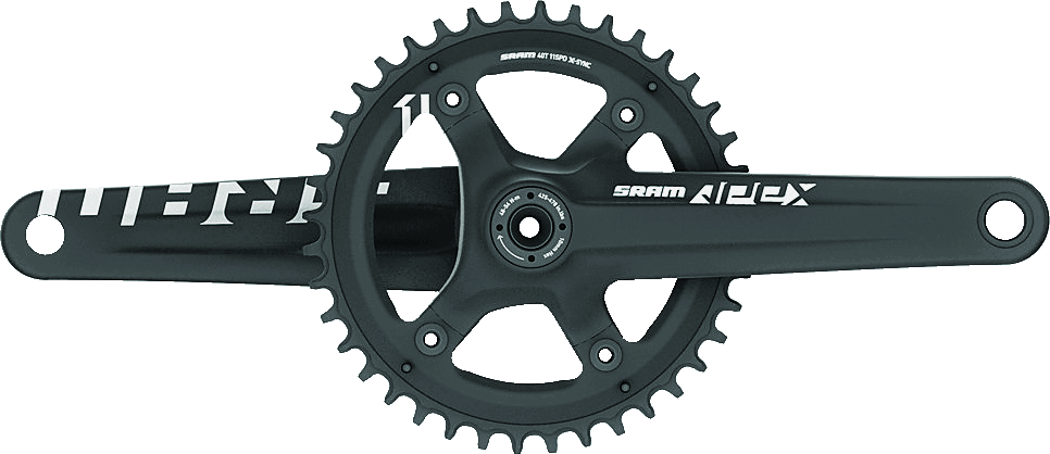 SRAM Apex 1 crankset durable 1x11-speed alloy arms road and gravel bike drivetrain component