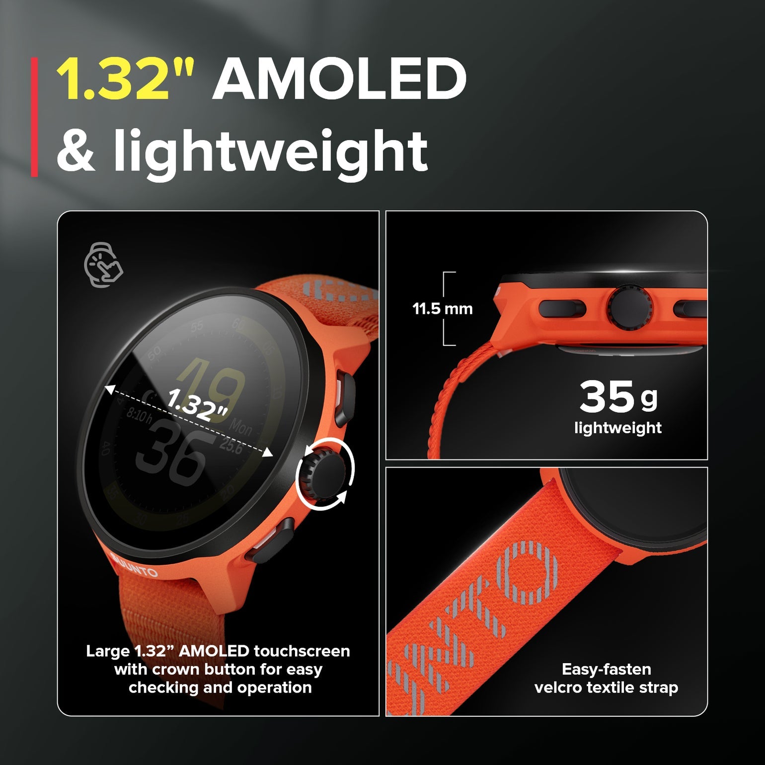 Suunto Run Sports Watch with GPS tracking, heart rate monitor, and performance metrics for cycling, running, and endurance training