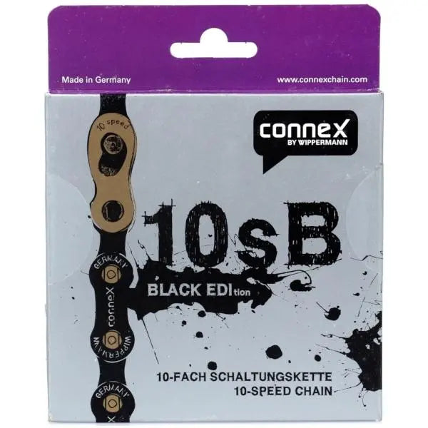 Wippermann Connex 10SB brass and black 10-speed chain for stylish and durable road bike drivetrains