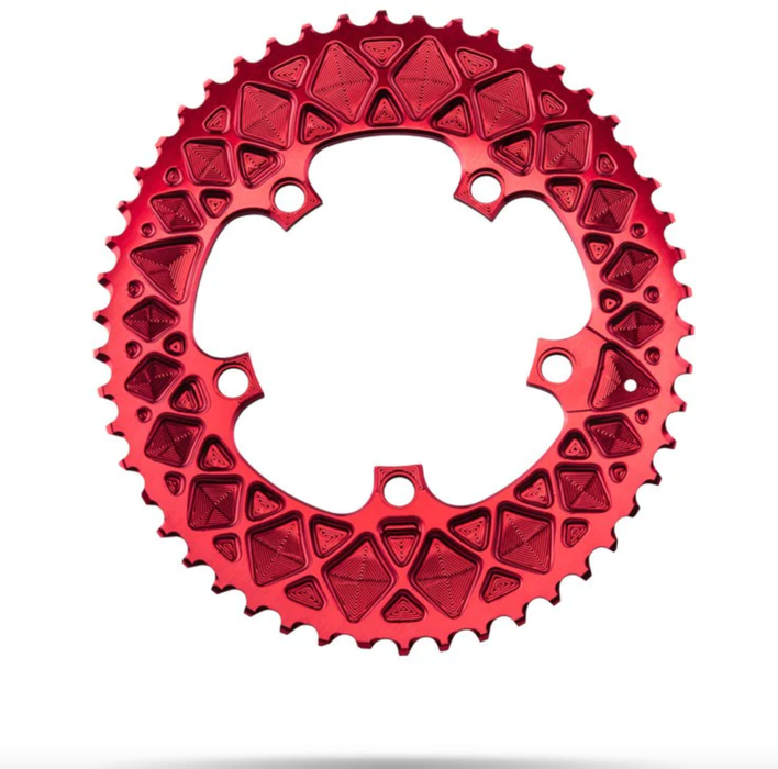 110BCD 5 HOLES / 52t Red Absolute Black Oval 2x Chainring for SRAM - Options
