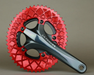 110BCD / 50t Red Absolute Black Oval 2x Chainring - Options