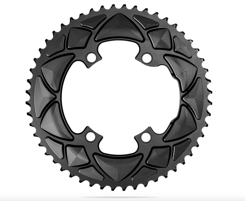 110/4 BCD - Black 36t Absolute Black Round 2x Chainring for All Shimano - Options