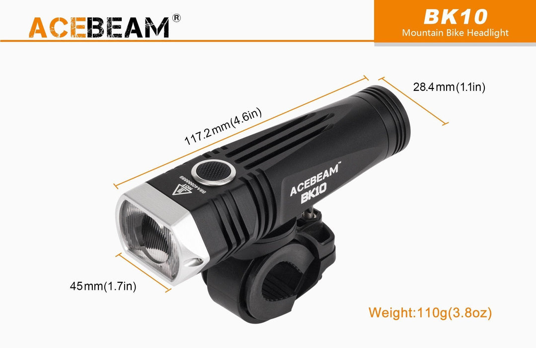 Acebeam BK10 Rechargeable Bike and Helmet light
