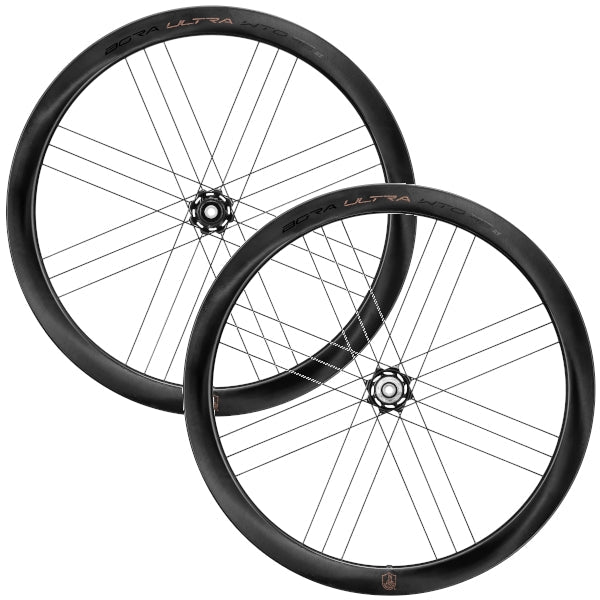 Campagnolo Bora Ultra WTO 45 Disc Brake Tubeless Ready carbon wheels for aerodynamic performance and speed