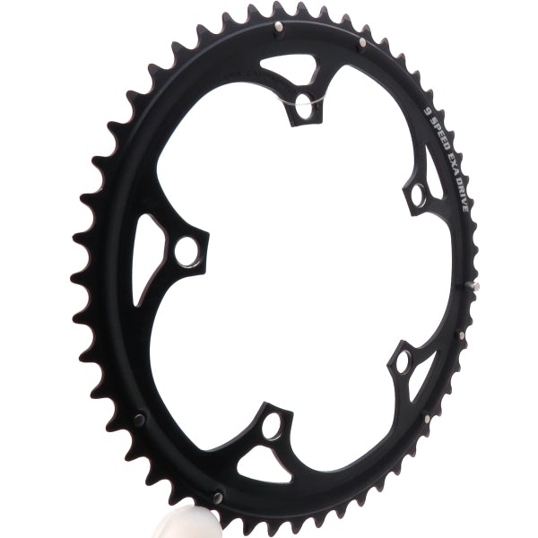 53 for 39T - 5 Bolt Campagnolo Mirage Black 8-9 Speed Chainring - Options