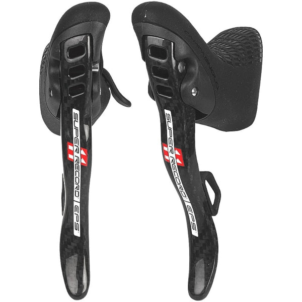 Shifters Campagnolo Super Record 11 Vitesses - Génération 1 Rouge Carbone, Occasion