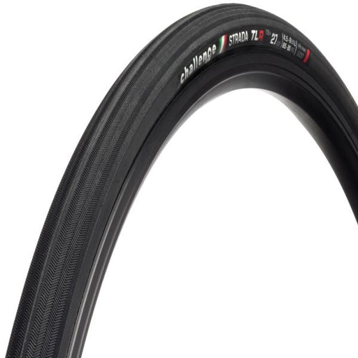 700x27 Black/Black Challenge Strada Race TLR Clincher Tire, Tubeless, Options