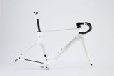 Chapter2 KOKO Aero Carbon Disc Brake Frameset in white and grey lightweight aerodynamic design for speed control and style