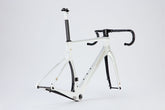 Chapter2 KOKO Aero Carbon Disc Brake Frameset in white and grey lightweight aerodynamic design for speed control and style