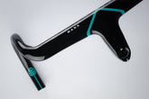 Chapter2 MANA2 Carbon Handlebar in black and aqua lightweight aero design for precise control and comfortable performance