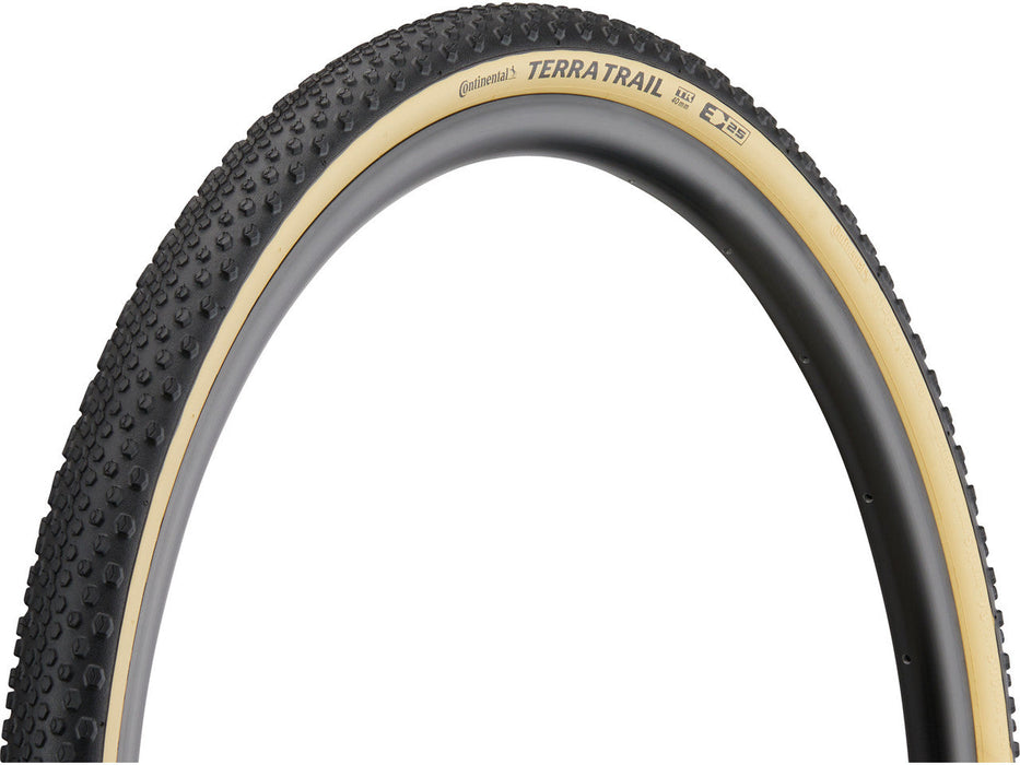 Black / Cream Continental Terra Trail Tr ShieldWall Tubeless Gravel Tire, 700x35 - Options