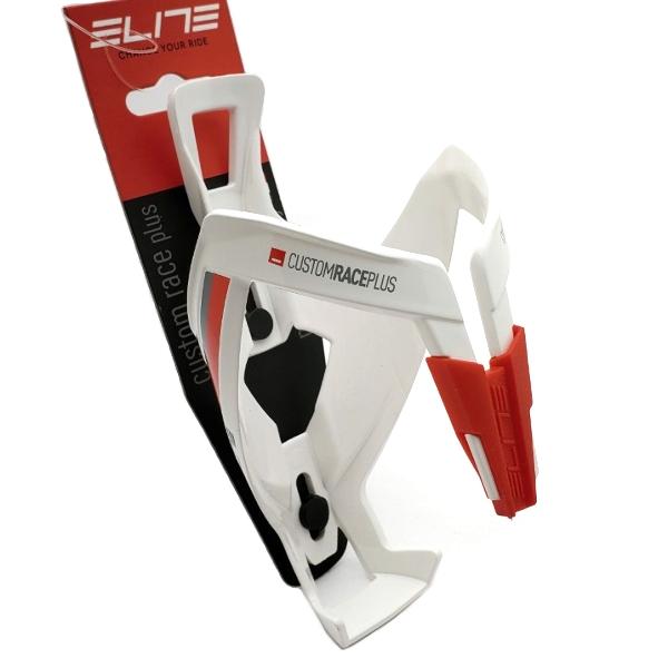 White/Red* Elite Custom Race Plus Water Bottle Cage - Options