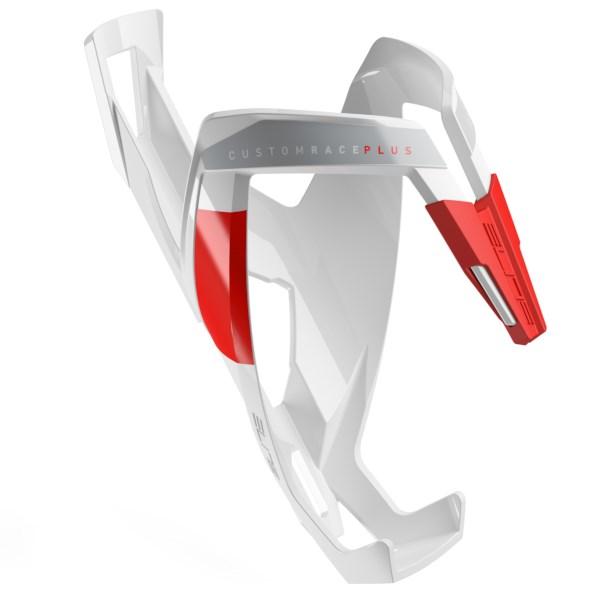 White/Red Elite Custom Race Plus Water Bottle Cage - Options