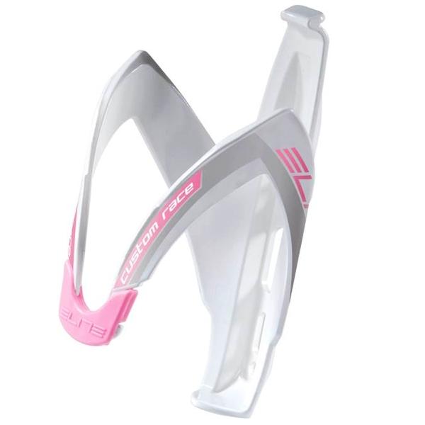 White/Pink Elite Custom Race Water Bottle Cage - Options