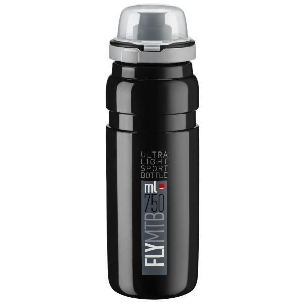 Black/Grey 750ml Elite Fly MTB Black Water Bottle - Options