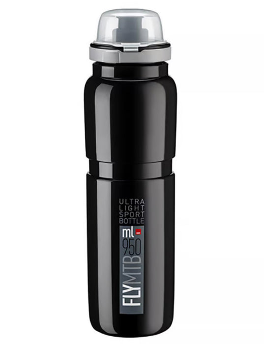 Black/Grey 950ml Elite Fly MTB Black Water Bottle - Options