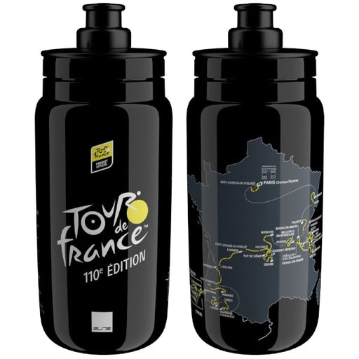 Elite Fly Tour de France Water Bottle, Black Map 2023 - 550ml