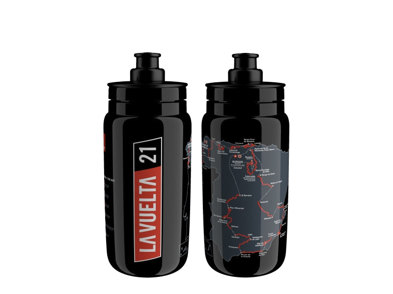 Elite Fly Vuelta Water Bottle, Black Map, 550ml