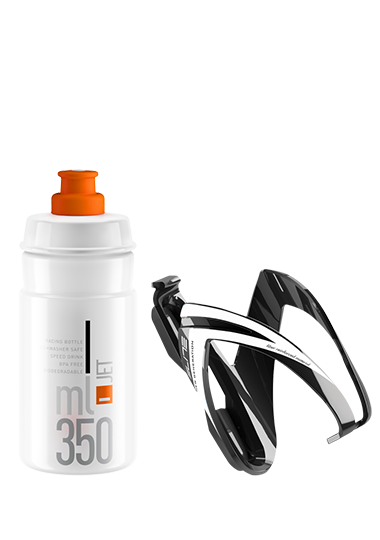 Clear/Orange Elite Kit Ceo Kids Water Bottle / Cage Kit, 350ml - Color Options