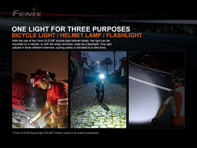 Fenix BC21R V3.0 high-performance USB rechargeable bicycle light durable design for bright and safe night riding