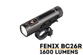 Fenix BC26R 1600 lumens rechargeable bike light with USB-C charging durable design for bright road and trail cycling