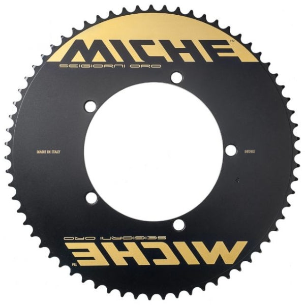 Miche Seigiorni Oro 144mm gold track chainring fixed gear racing component