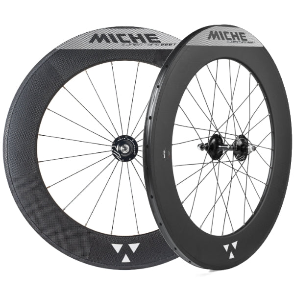 Miche Supertype 888T Pista Track Wheelset designed for aerodynamic speed and power on the velodrome