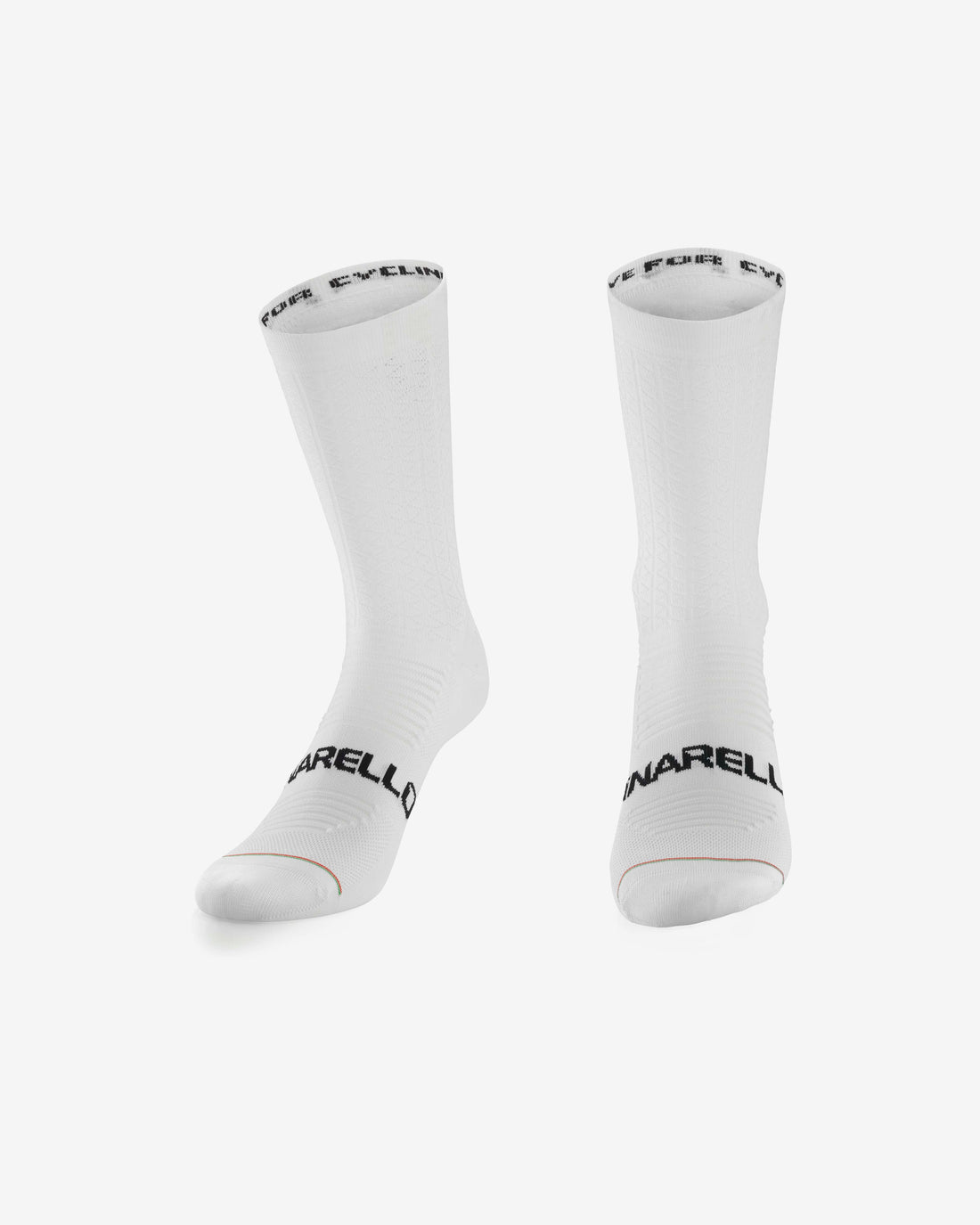 Pinarello lightweight white cycling socks for road and race performance