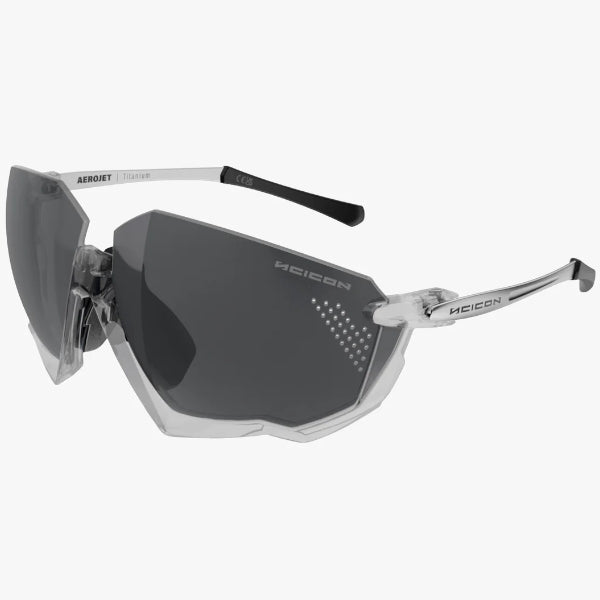 Scicon Aerojet transparent sunglasses with multimirror silver lens for professional cycling performance