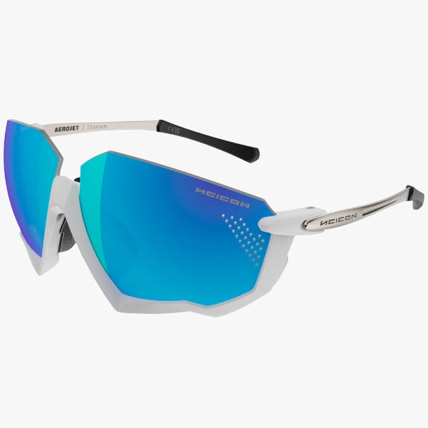 Scicon Aerojet White cycling sunglasses with Multimirror Blue Lens – UV400 protective eyewear for road and gravel riders