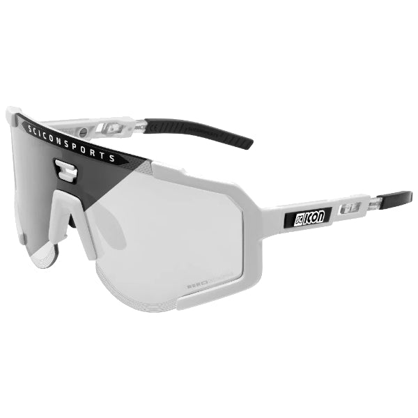 Scicon Aeroscope White sunglasses with Silver Photochromic lens for cycling