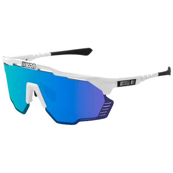 Scicon Aeroshade Kunken White sunglasses with Multimirror Blue lens for cycling