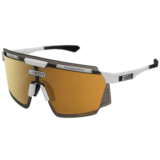 Scicon Aerowatt White Sunglasses, Multimirror Bronze Lens