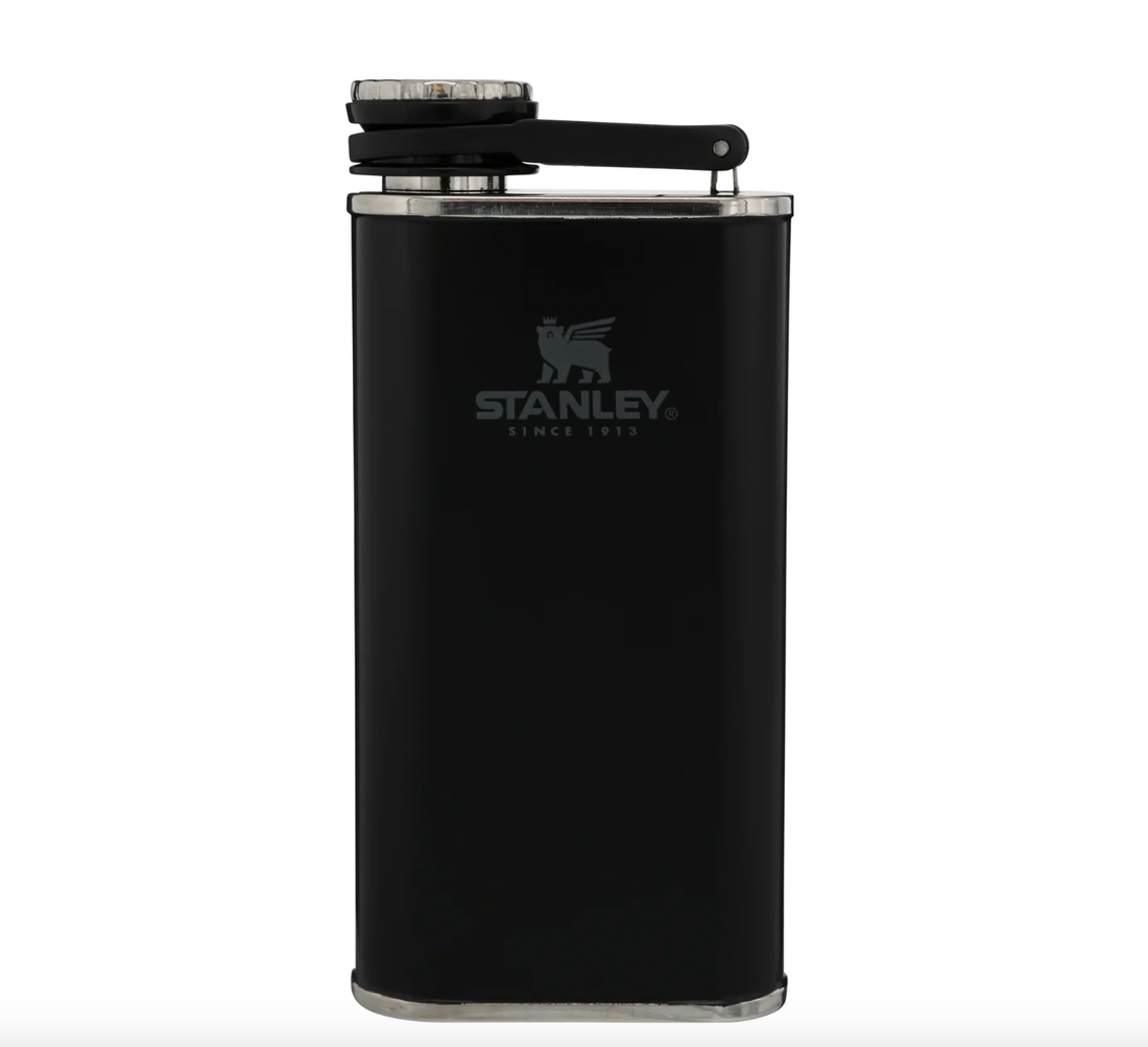 Stanley Classic Easy Fill wide mouth flask 8oz matte black stainless steel durable design