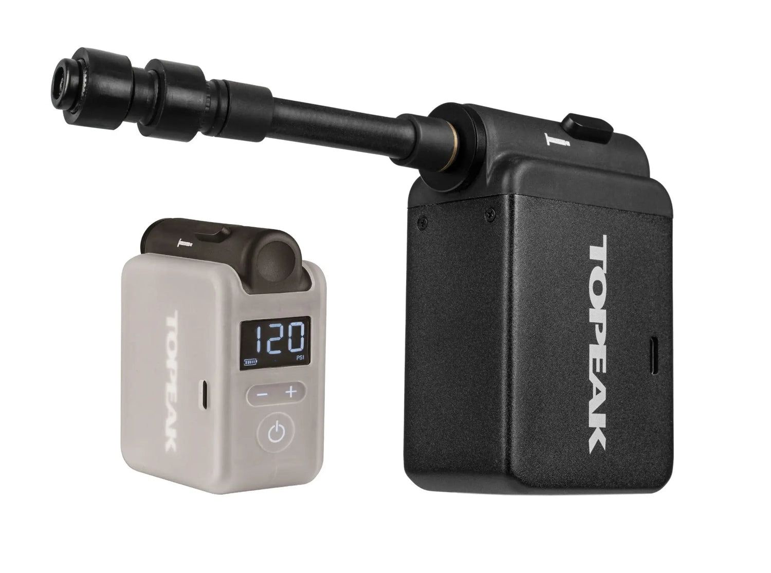 Topeak E-Booster Digital Pump with USB-C port – rechargeable electronic bike pump with digital pressure gauge for accurate inflation