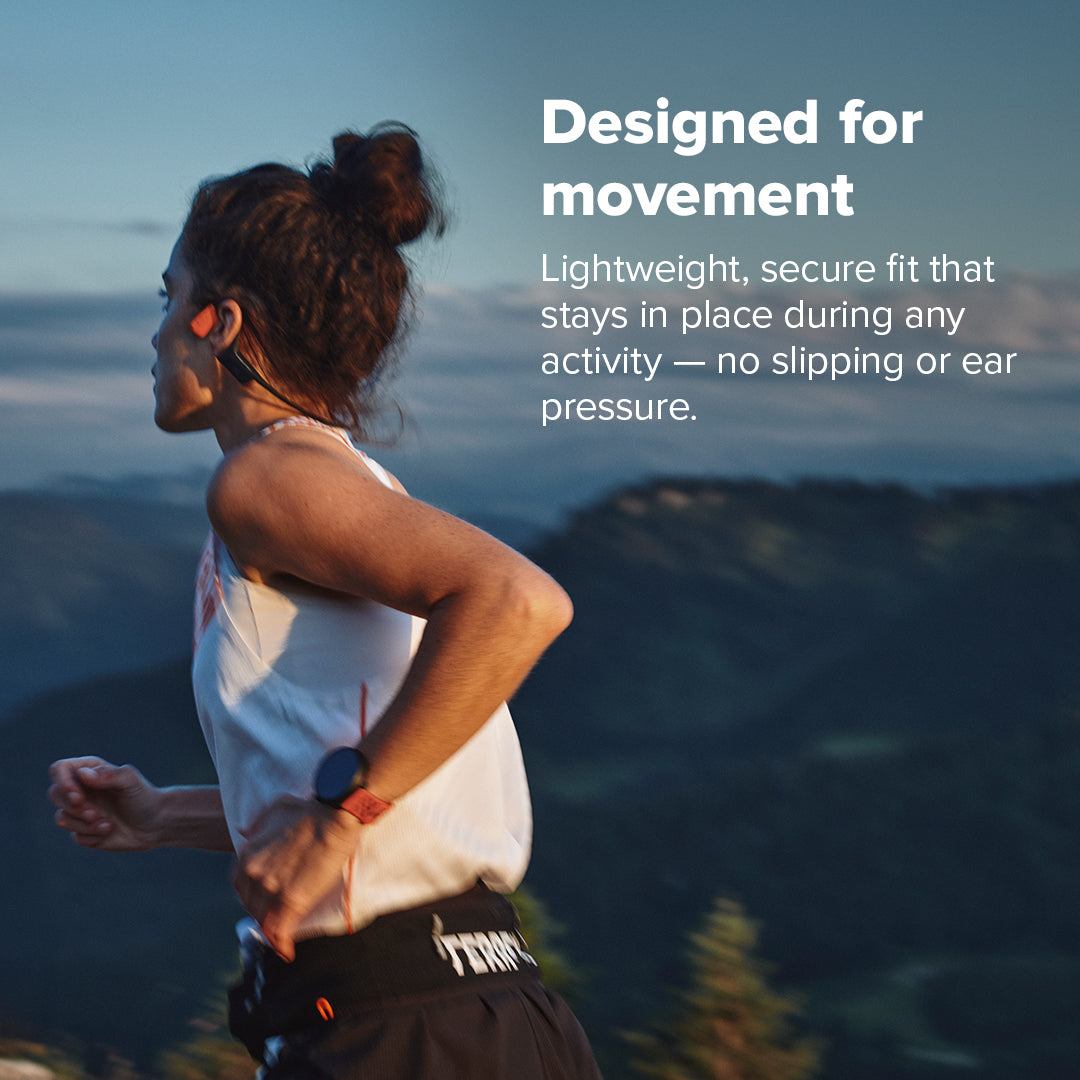 Suunto Wing 2 open-ear sports headphones designed for cycling, running, and outdoor training with wireless Bluetooth connectivity